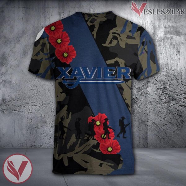 Xavier Musketeers NCAA With Red Poppy Flower 3D Shirt, Unique Gift For Fans - Vesles2014S 1