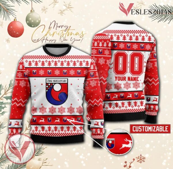 ZRK Bjelovar Handball Custom Ugly Christmas Sweater, Unique Gift For Fans - Vesles2014s