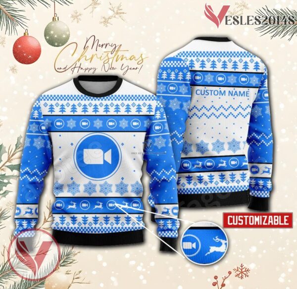 Zoom Logo Personalized Ugly Christmas Sweater, Unique Gift For Fans - Vesles2014s